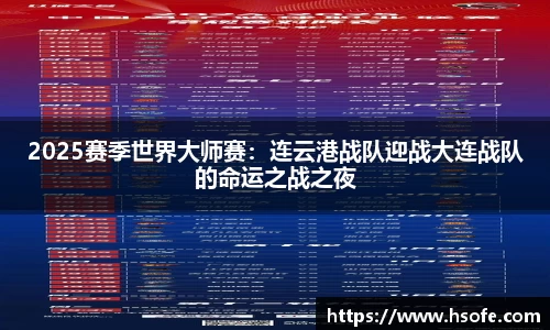 2025赛季世界大师赛：连云港战队迎战大连战队的命运之战之夜